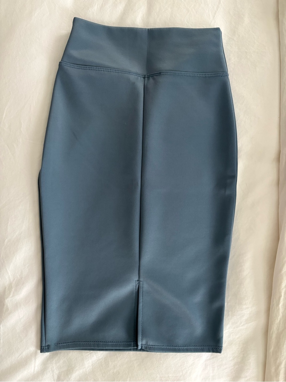 High-Waist Blue Pencil Skirt